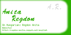 anita regdon business card